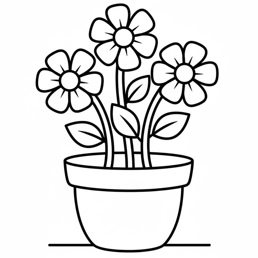 Tekenen Bloempot voor kinderen