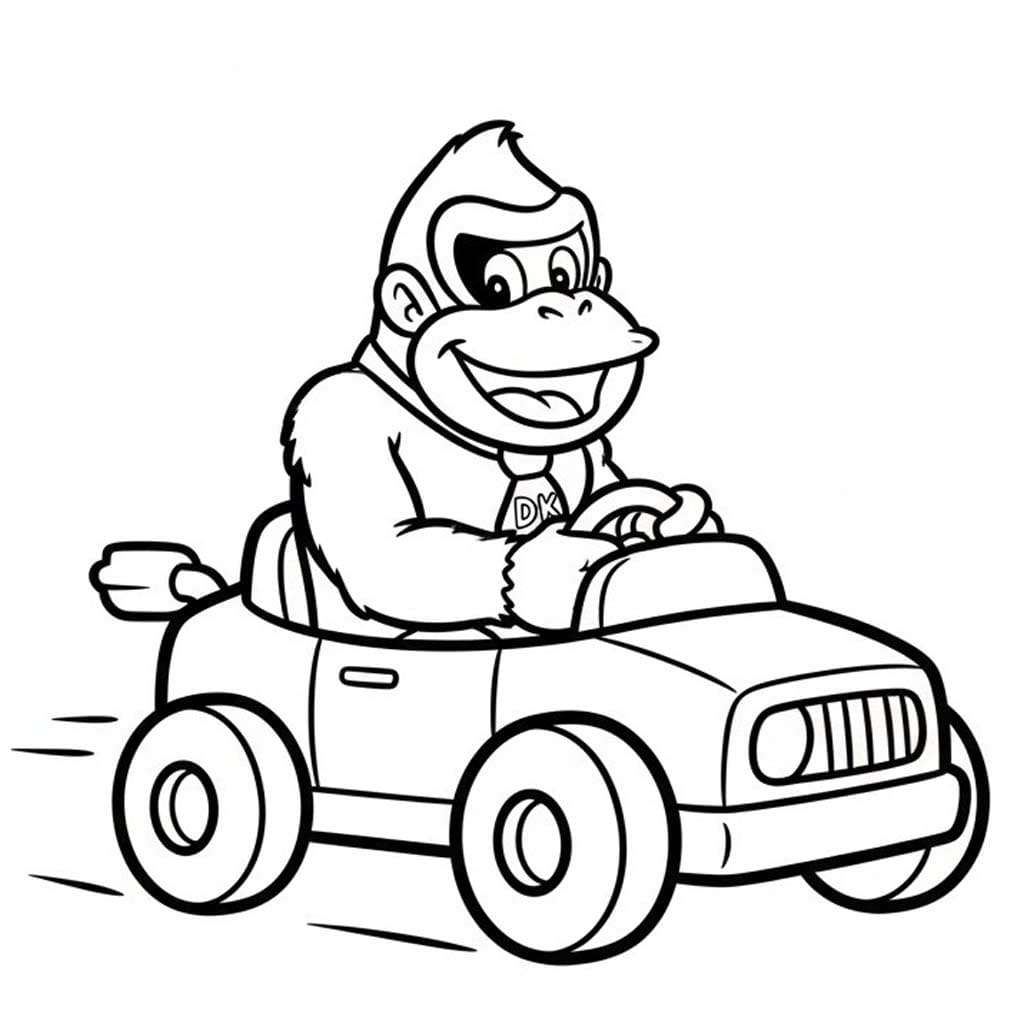 Tekenen Donkey Kong afdrukbaar basis