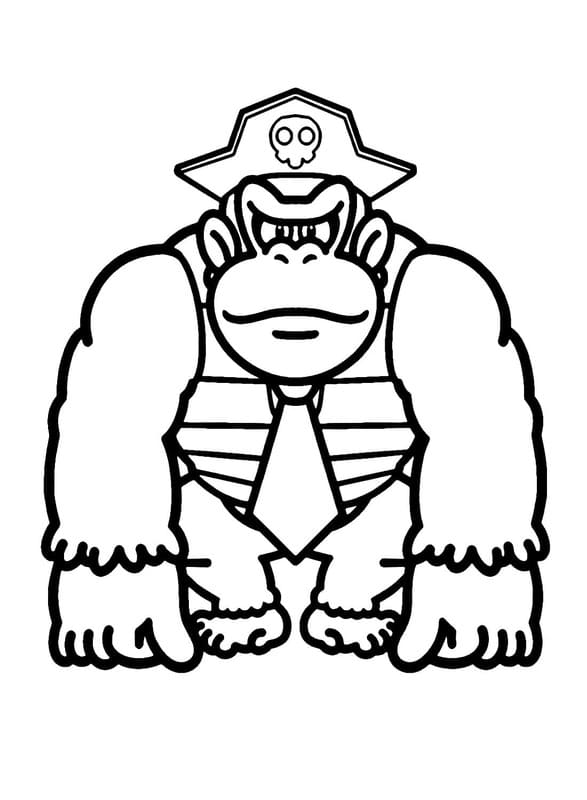 Tekenen Donkey Kong afdrukbaar eenvoudig
