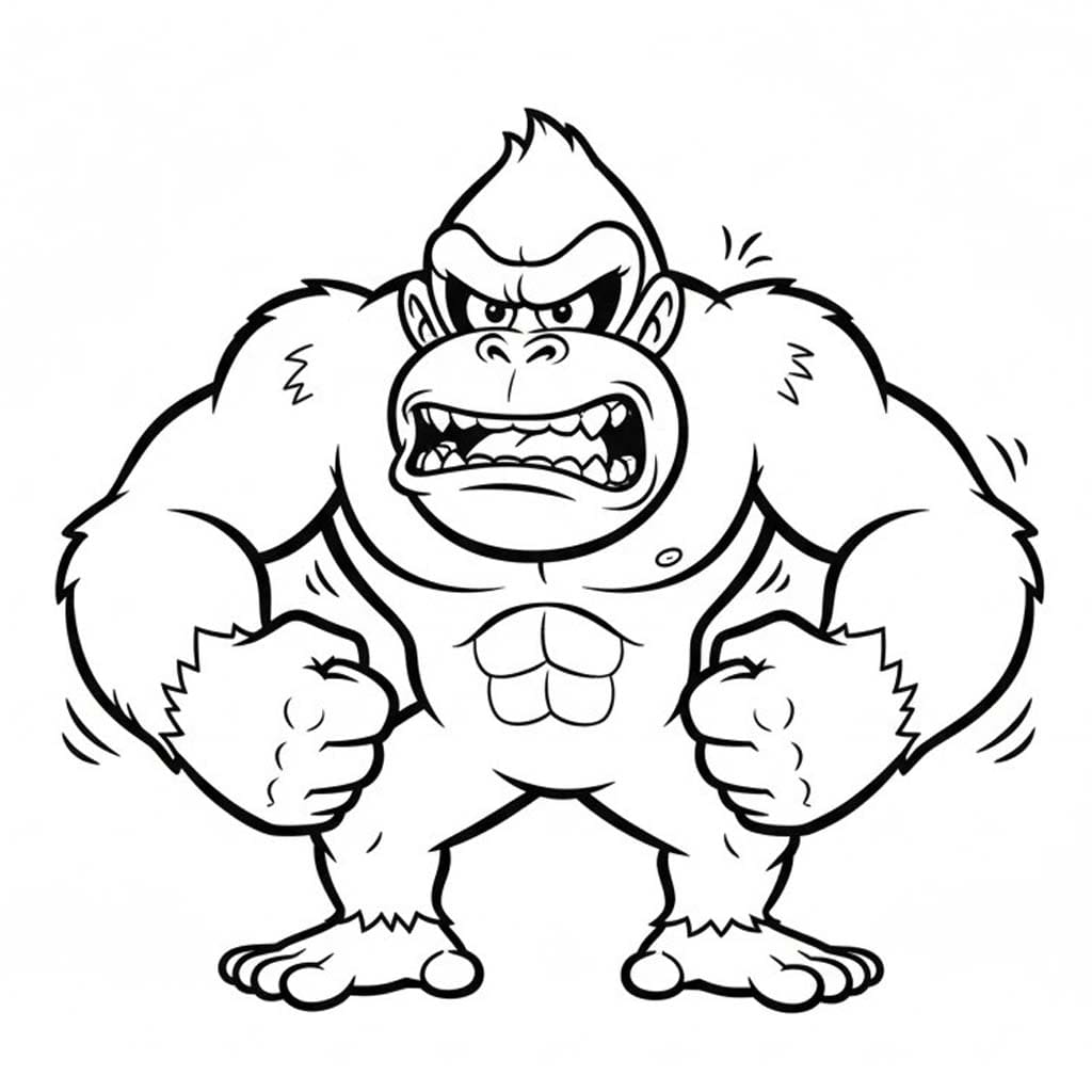 Tekenen Donkey Kong afdrukbaar voor kinderen