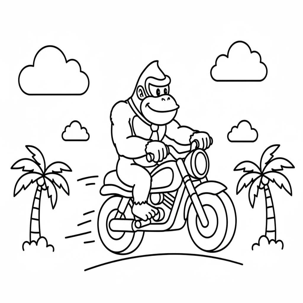 Tekenen Donkey Kong gratis afdrukbaar basis