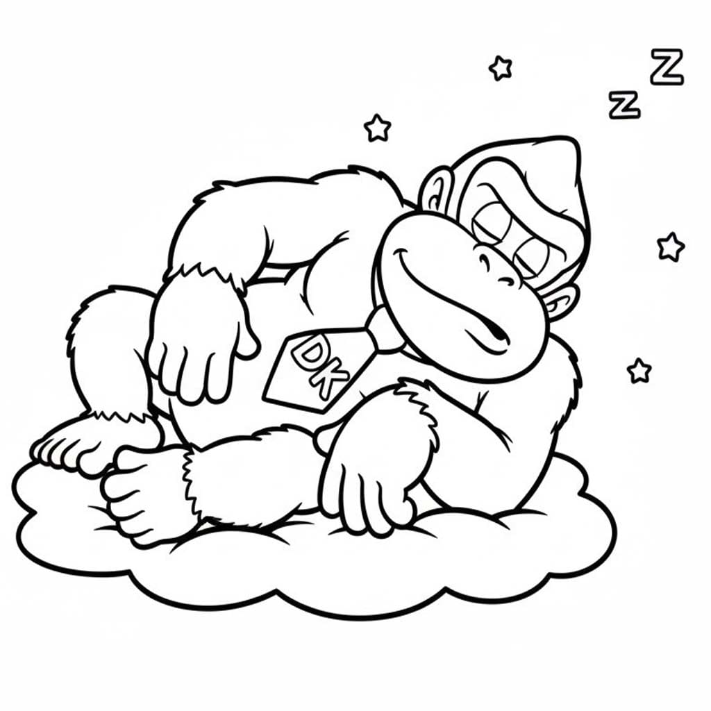 Tekenen Donkey Kong gratis afdrukbaar