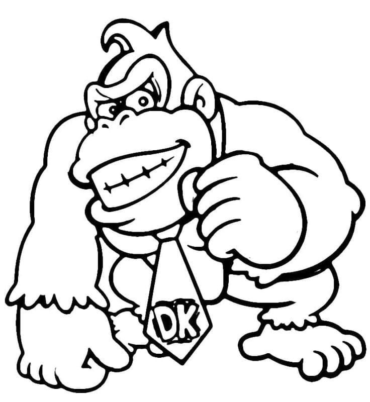 Tekenen Donkey Kong gratis simpel