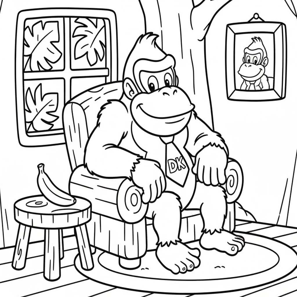 Tekenen Donkey Kong gratis voor kinderen
