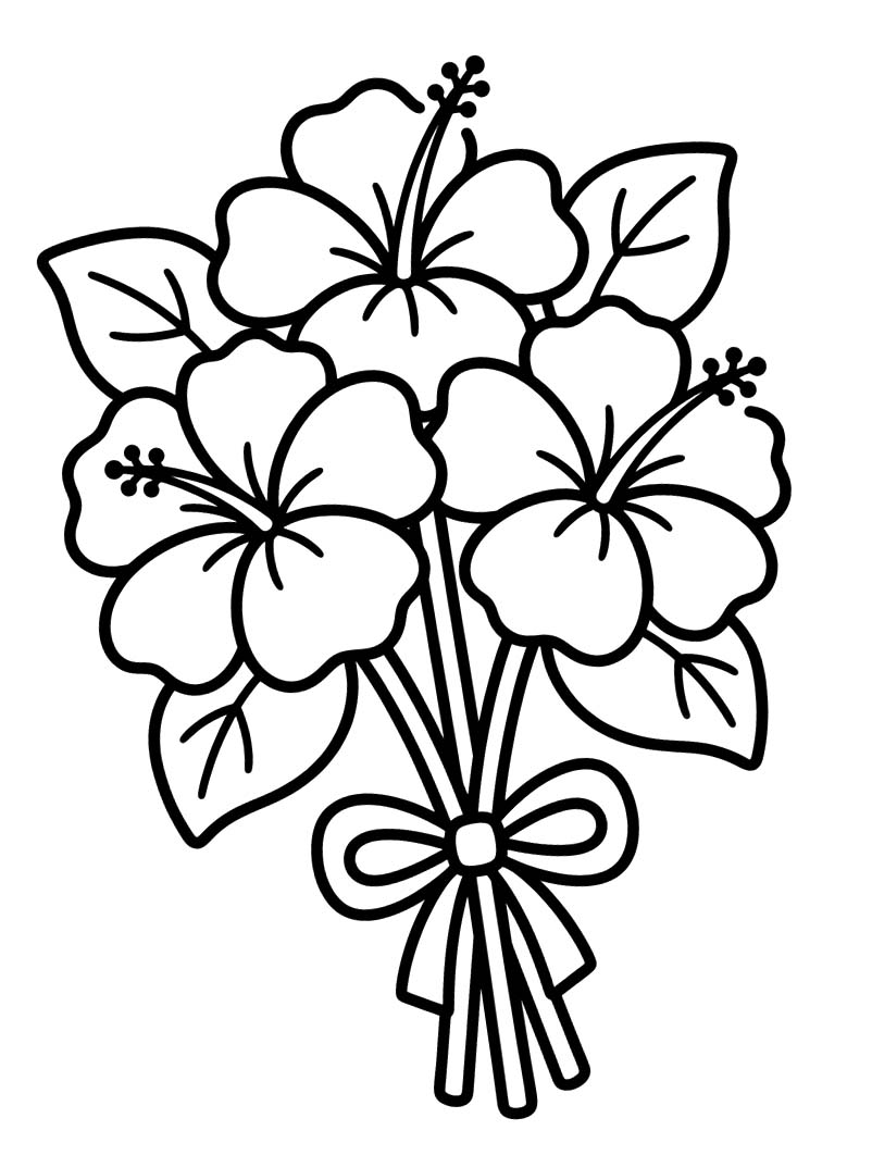 Tekenen Hibiscus simpel