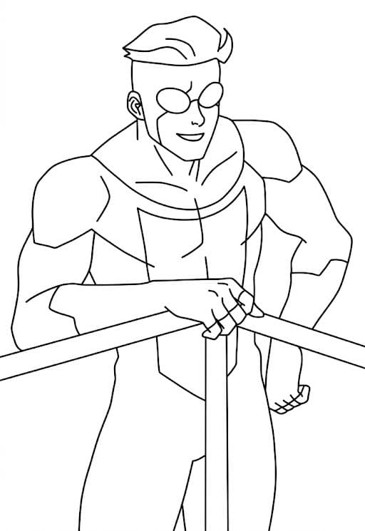Tekenen Invincible gratis afdrukbaar simpel