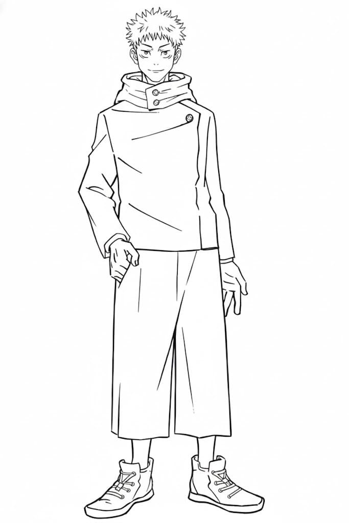Tekenen Jujutsu Kaisen gratis afdrukbaar