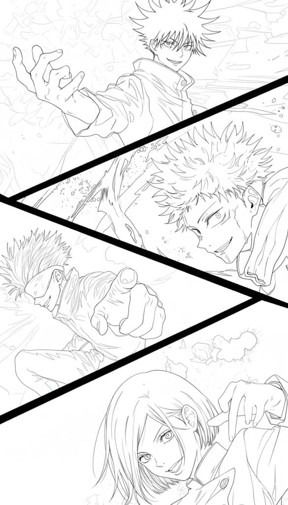 Tekenen Jujutsu Kaisen gratis basis
