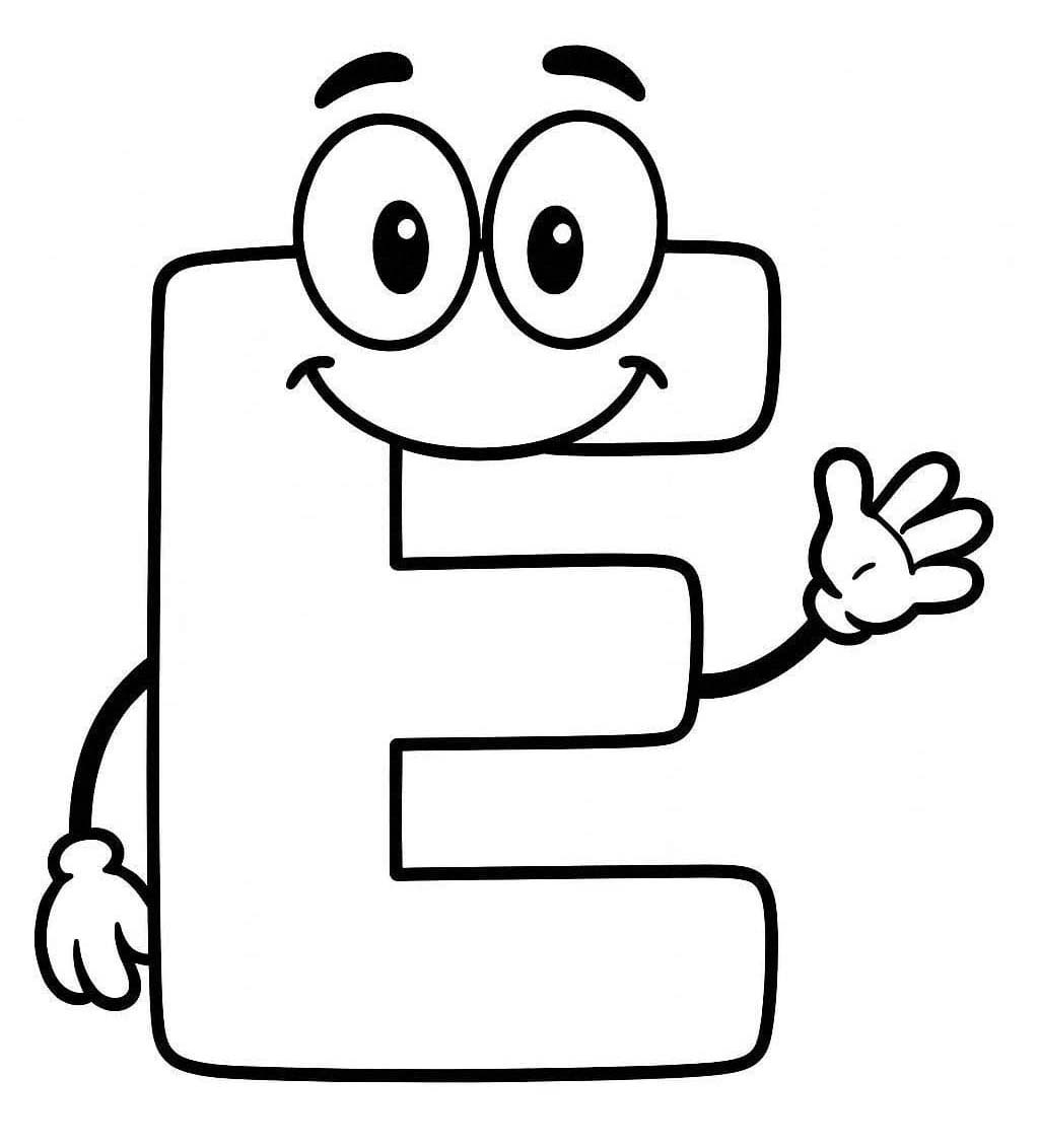 Tekenen Letter E afdrukbaar basis