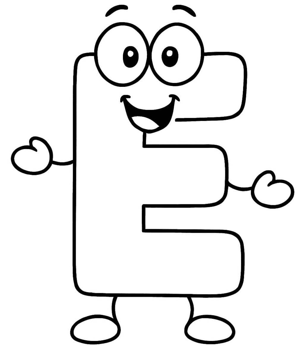 Tekenen Letter E gratis afdrukbaar