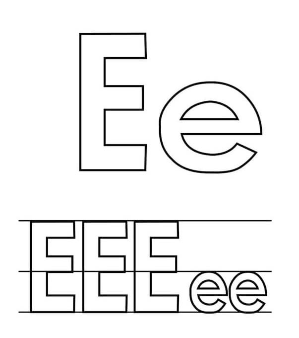 Tekenen Letter E simpel