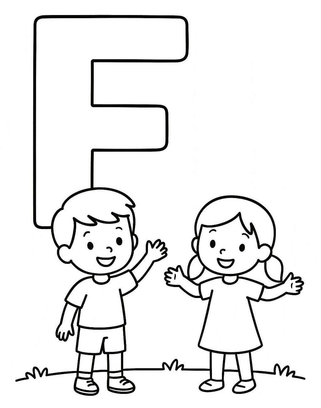 Tekenen Letter F gratis afdrukbaar basis