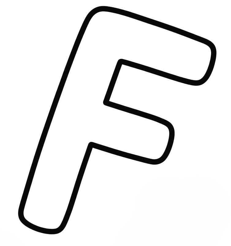 Tekenen Letter F gratis afdrukbaar simpel