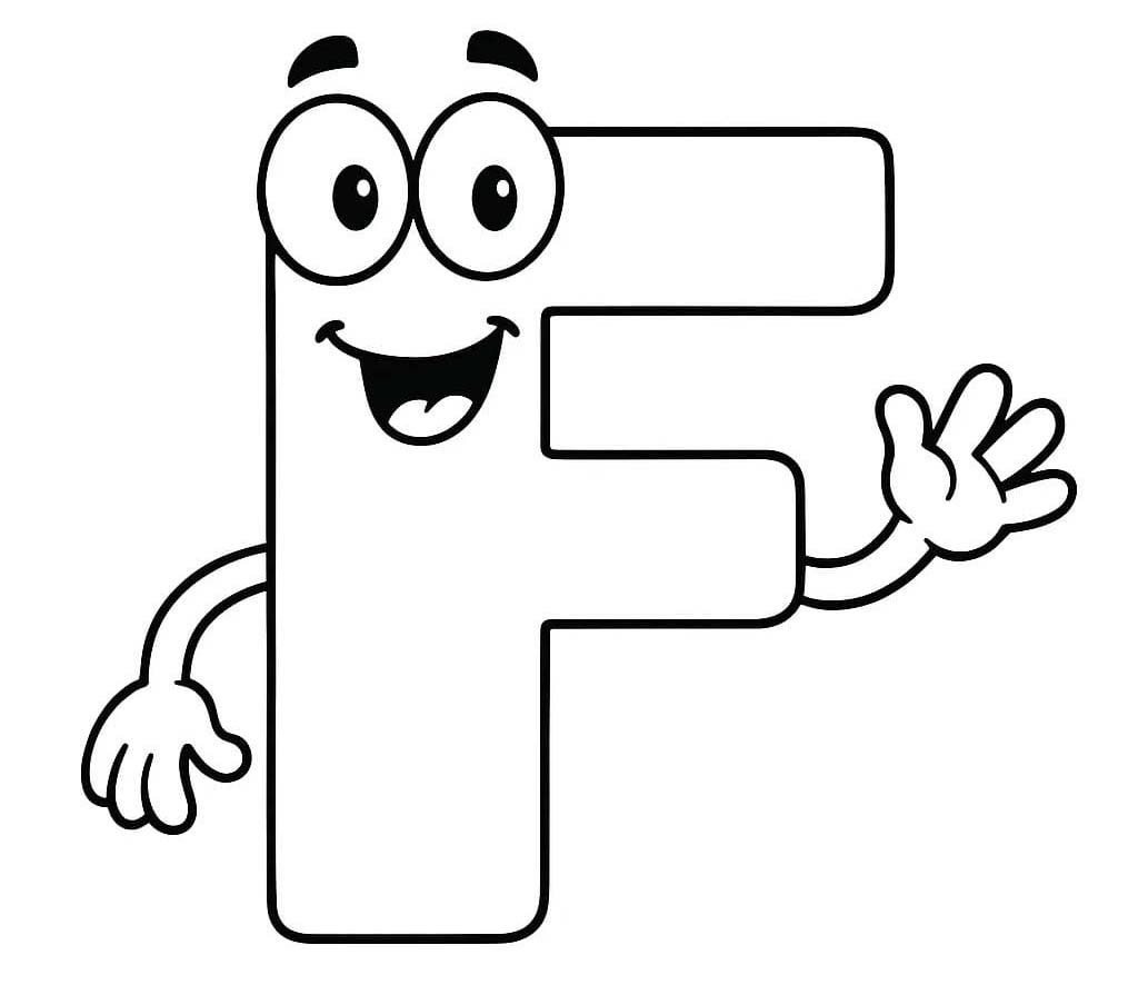 Tekenen Letter F gratis voor kinderen