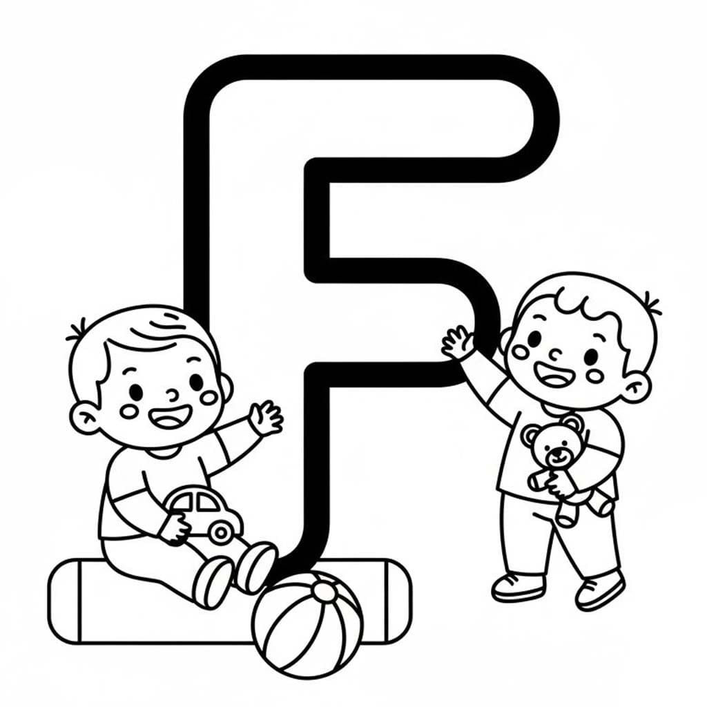 Tekenen Letter F voor kinderen