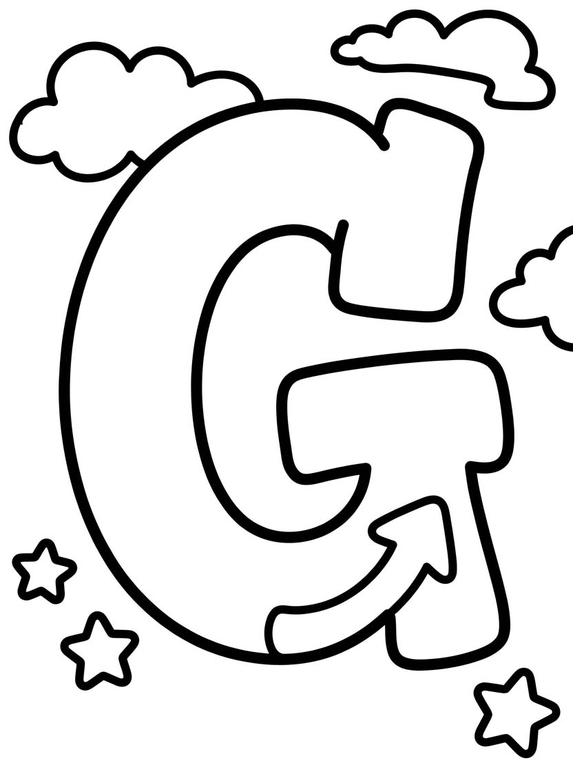 Tekenen Letter G gratis afdrukbaar
