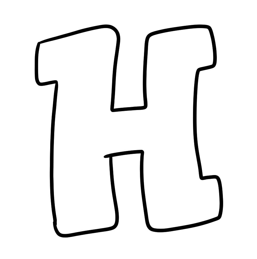 Tekenen Letter H afdrukbaar eenvoudig