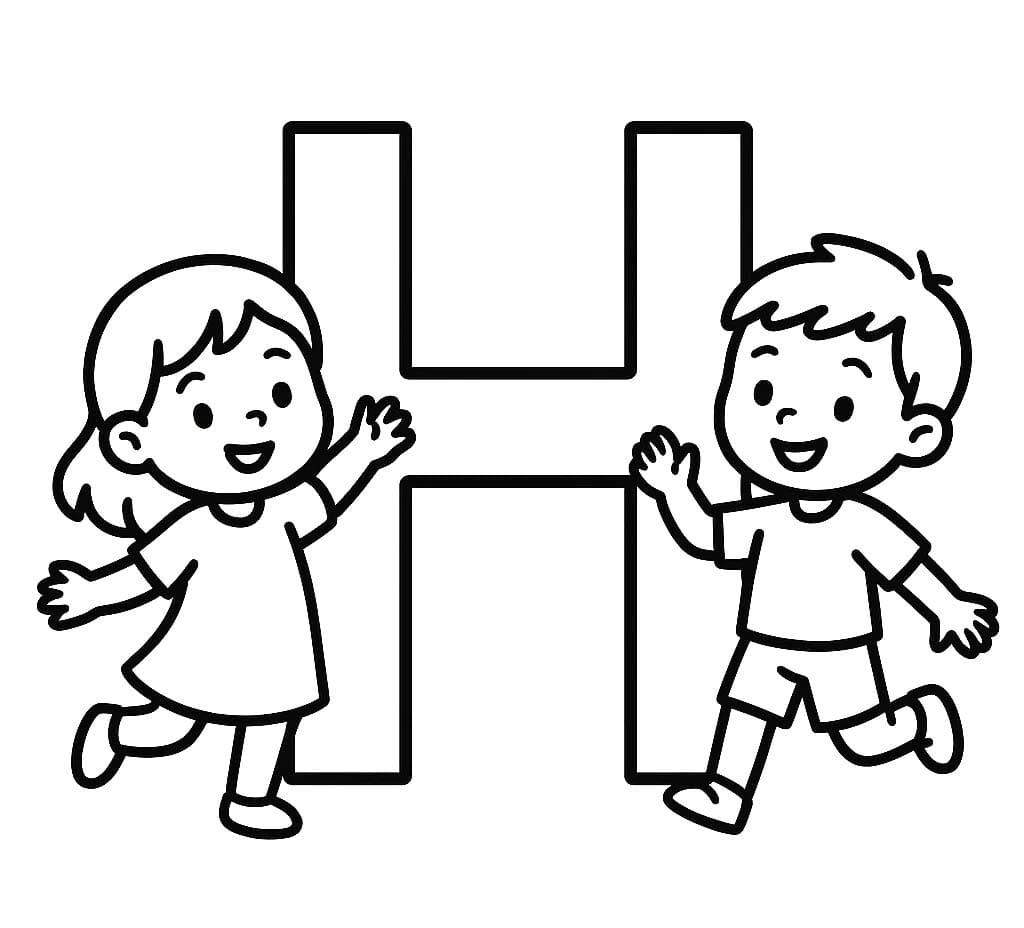 Tekenen Letter H gratis basis