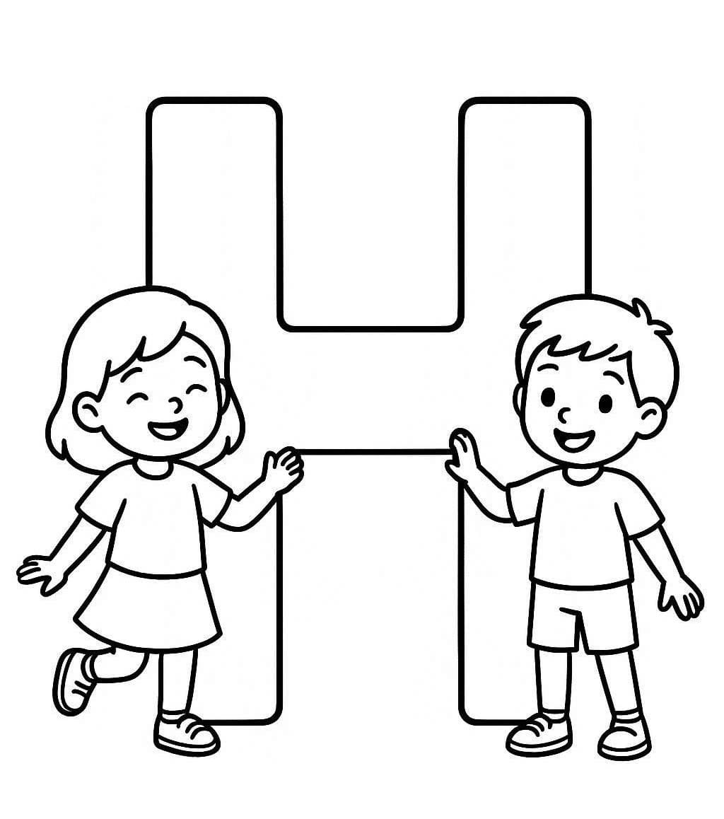 Tekenen Letter H gratis