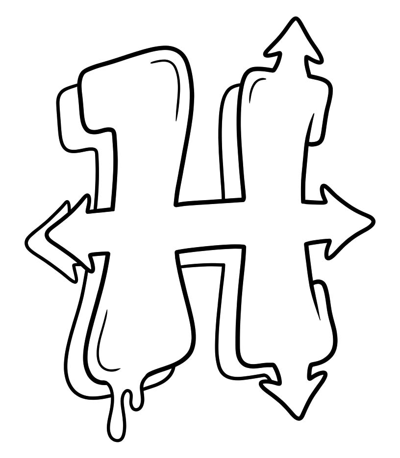 Tekenen Letter H gratis simpel
