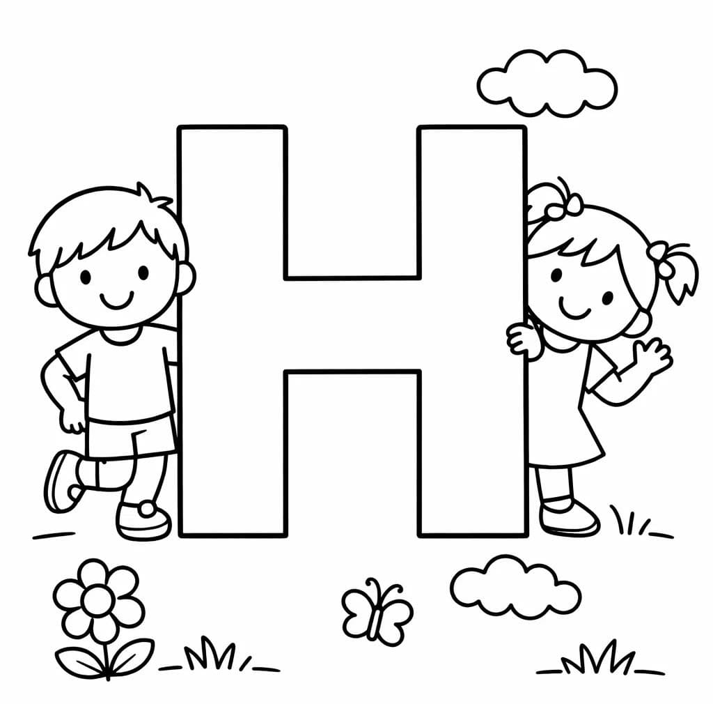 Tekenen Letter H simpel