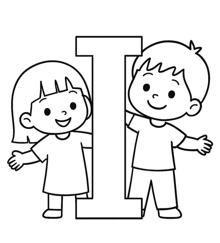 Tekenen Letter I gratis simpel