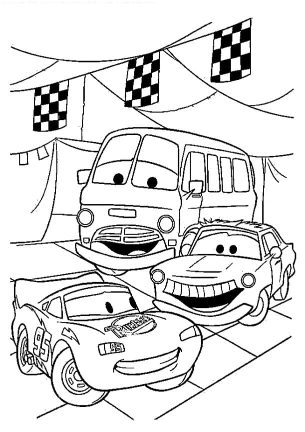 Tekenen Lightning Mcqueen afdrukbaar basis