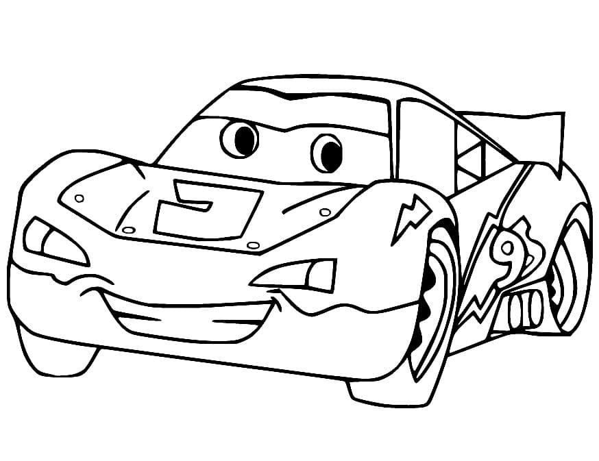 Tekenen Lightning Mcqueen afdrukbaar eenvoudig