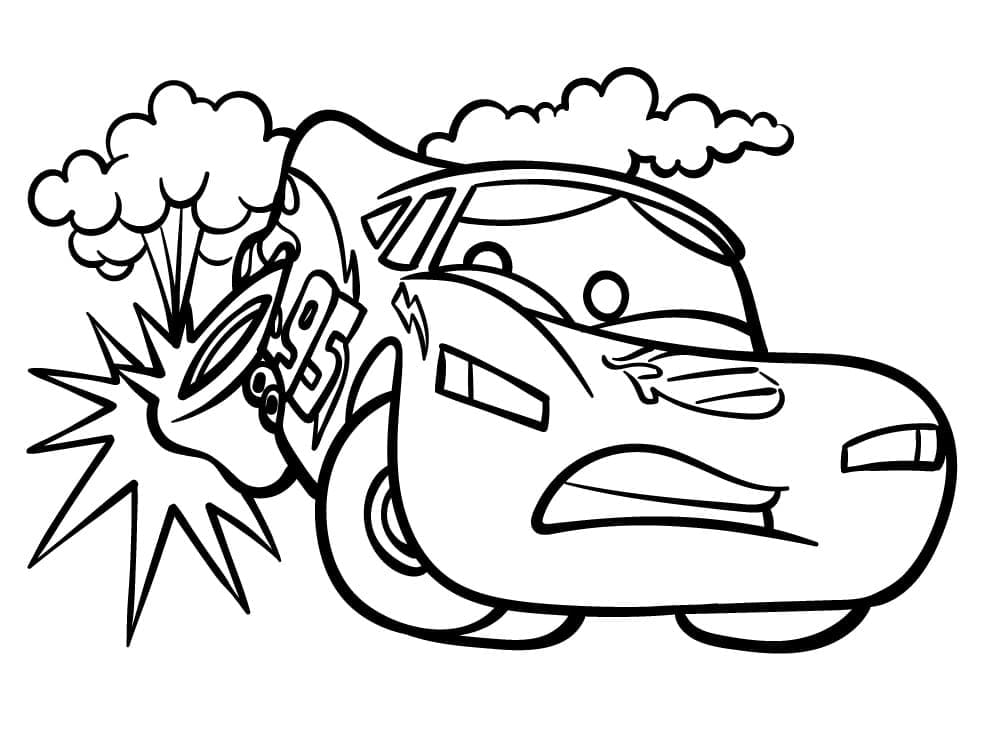 Tekenen Lightning Mcqueen afdrukbaar simpel