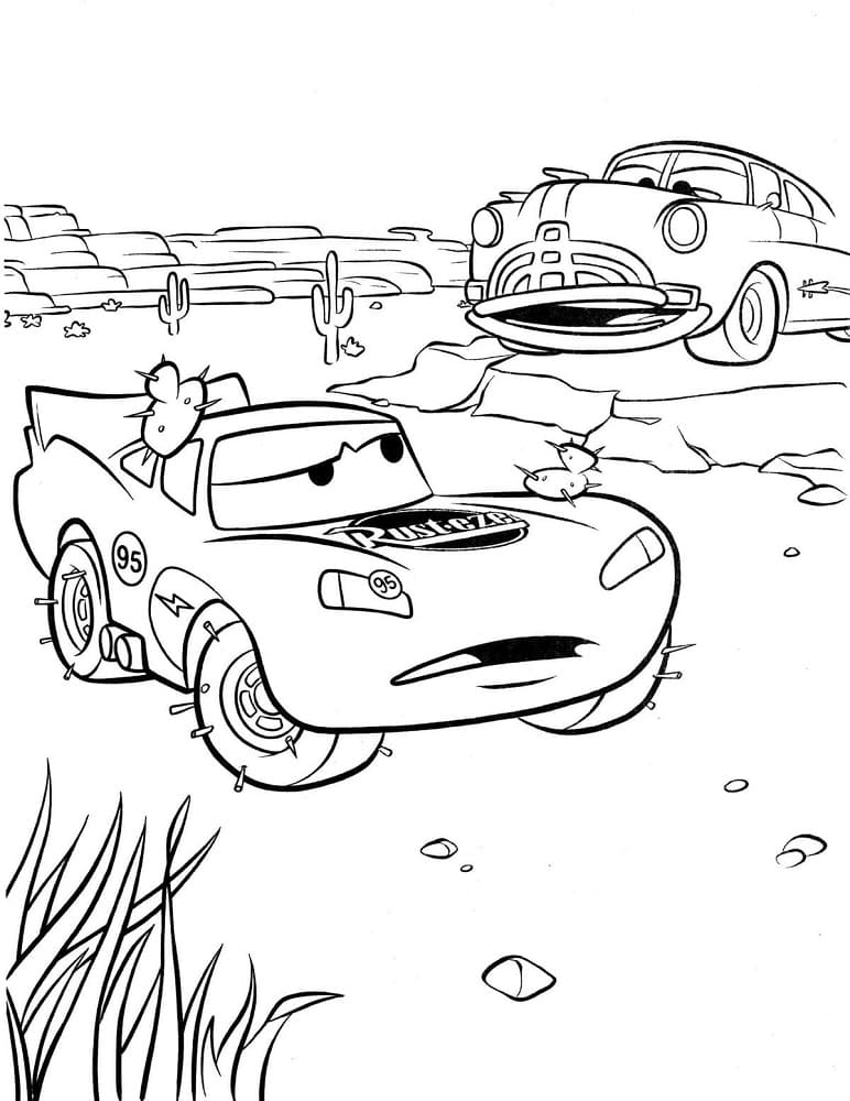 Tekenen Lightning Mcqueen afdrukbaar voor kinderen