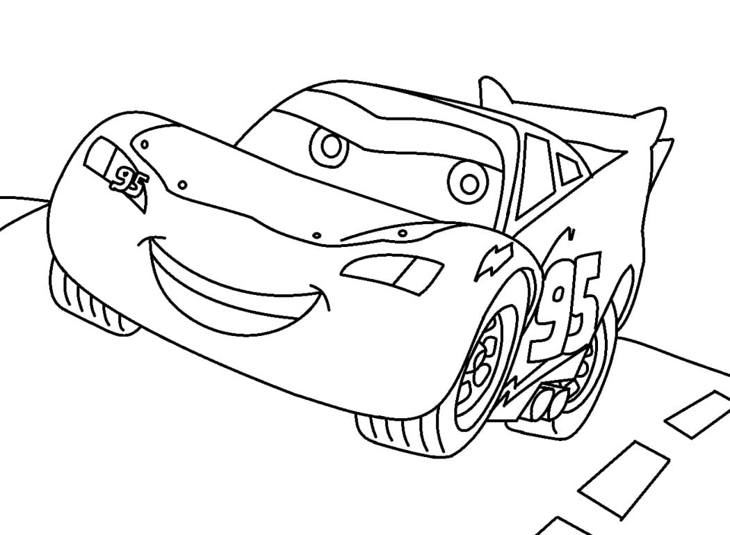 Tekenen Lightning Mcqueen gratis afdrukbaar basis