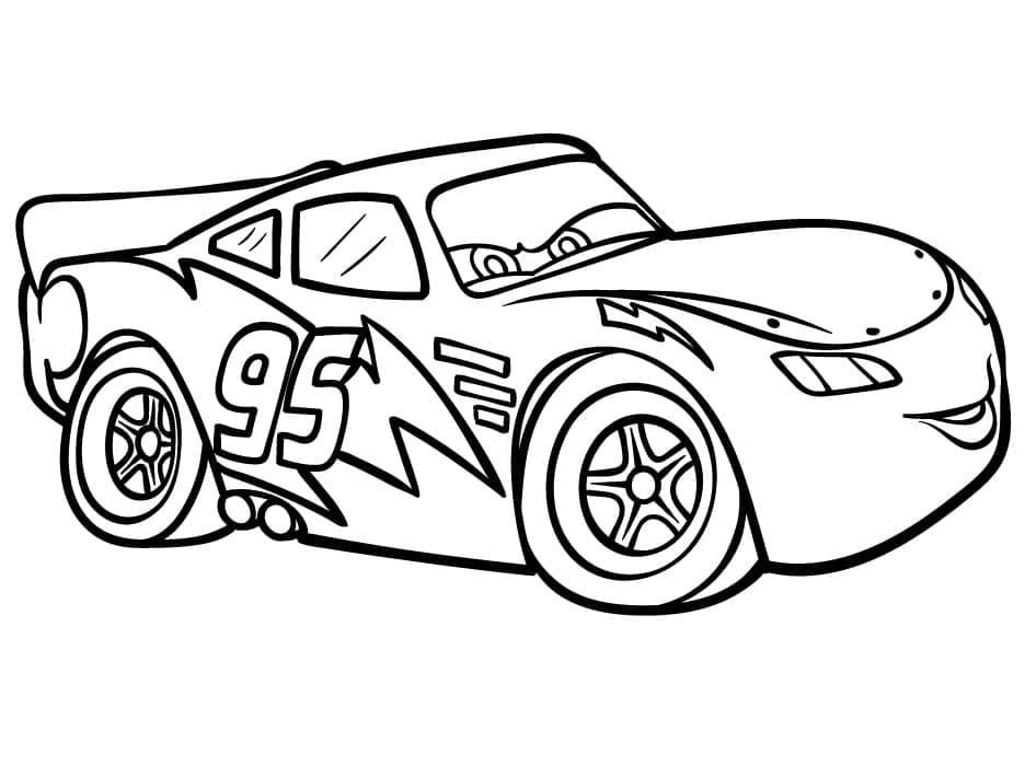 Tekenen Lightning Mcqueen gratis afdrukbaar