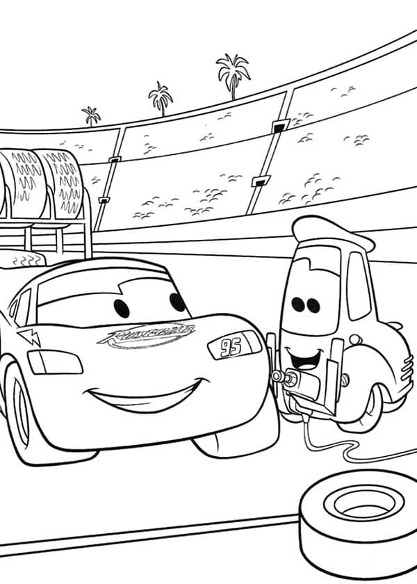 Tekenen Lightning Mcqueen gratis afdrukbaar simpel