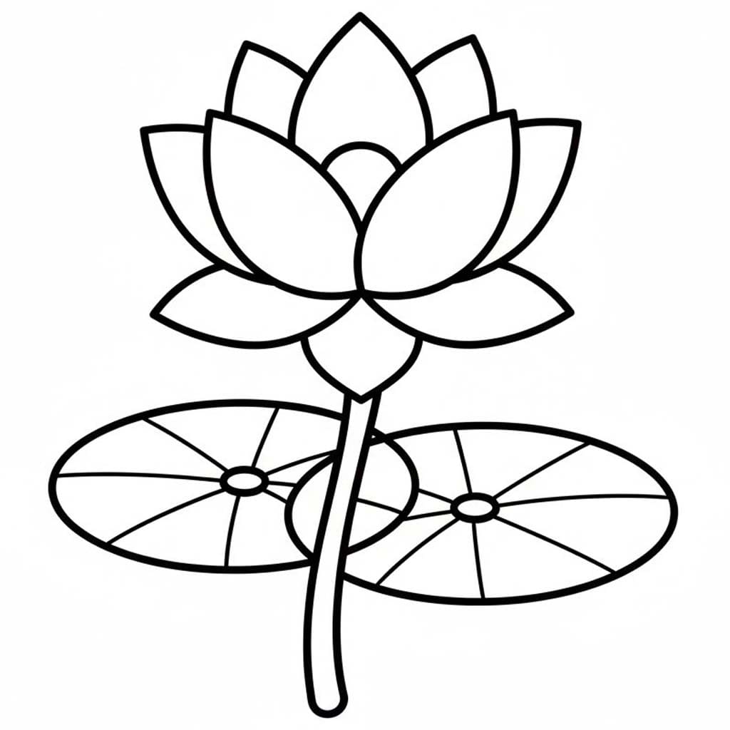 Tekenen Lotusbloem afdrukbaar basis