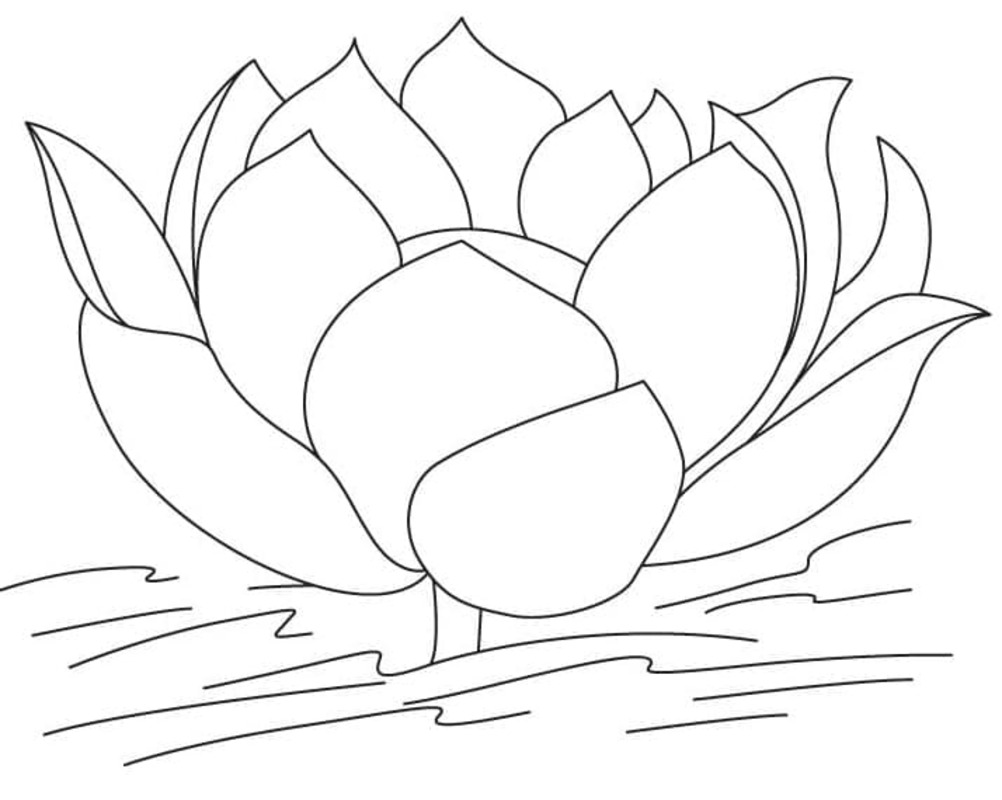 Tekenen Lotusbloem gratis afdrukbaar