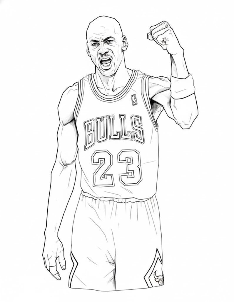Tekenen Michael Jordan afdrukbaar