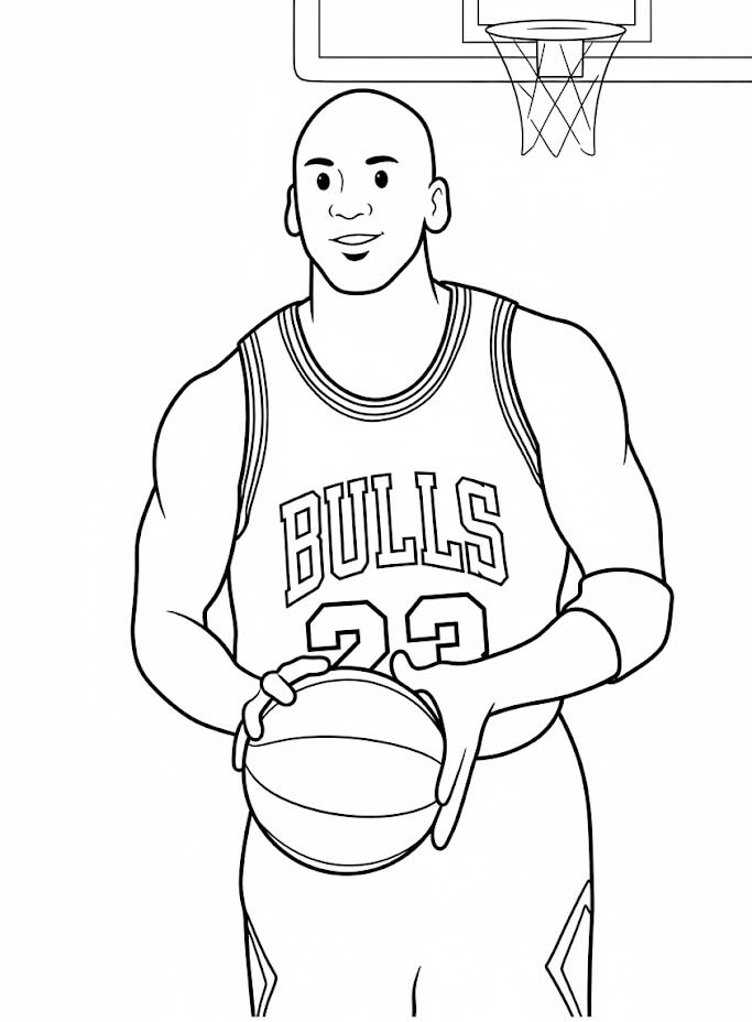 Tekenen Michael Jordan afdrukbaar voor kinderen