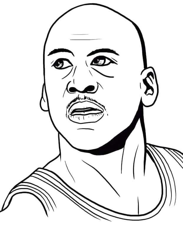 Tekenen Michael Jordan gratis afdrukbaar eenvoudig