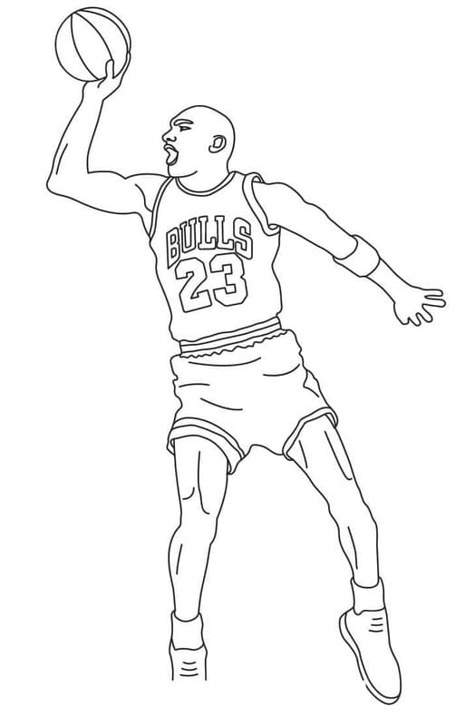 Tekenen Michael Jordan gratis afdrukbaar