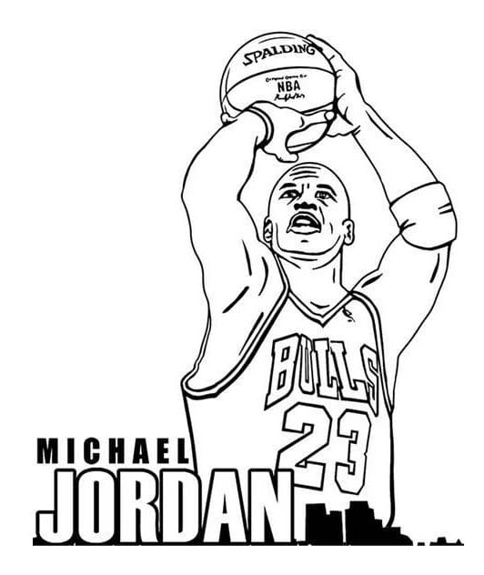 Tekenen Michael Jordan gratis basis