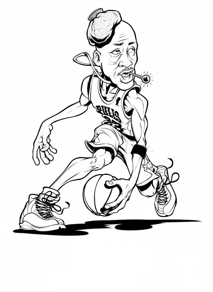 Tekenen Michael Jordan gratis eenvoudig
