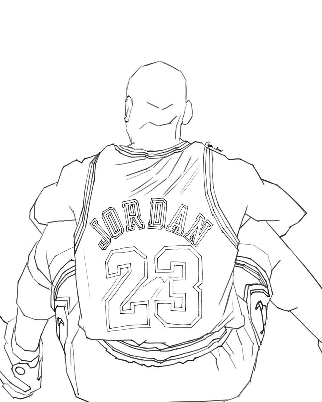 Tekenen Michael Jordan gratis simpel