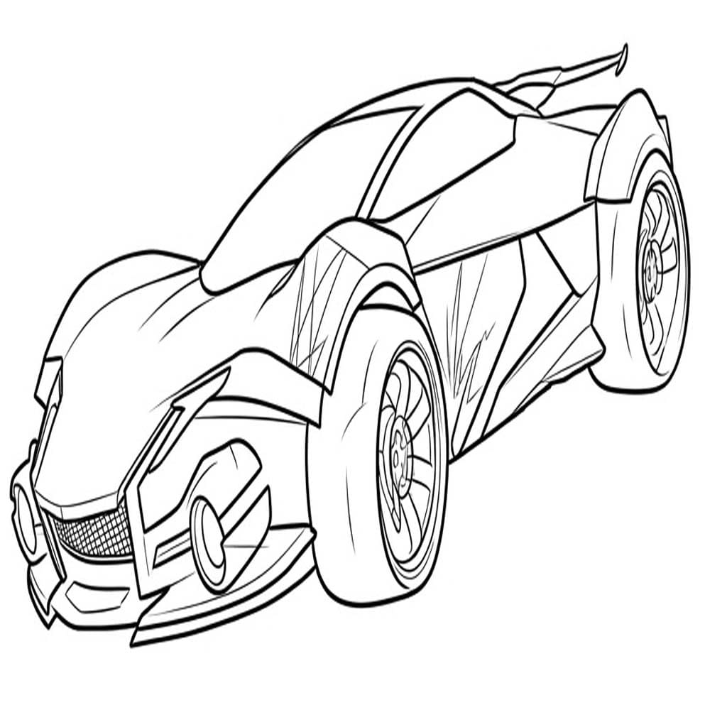 Tekenen Rocket League gratis afdrukbaar simpel