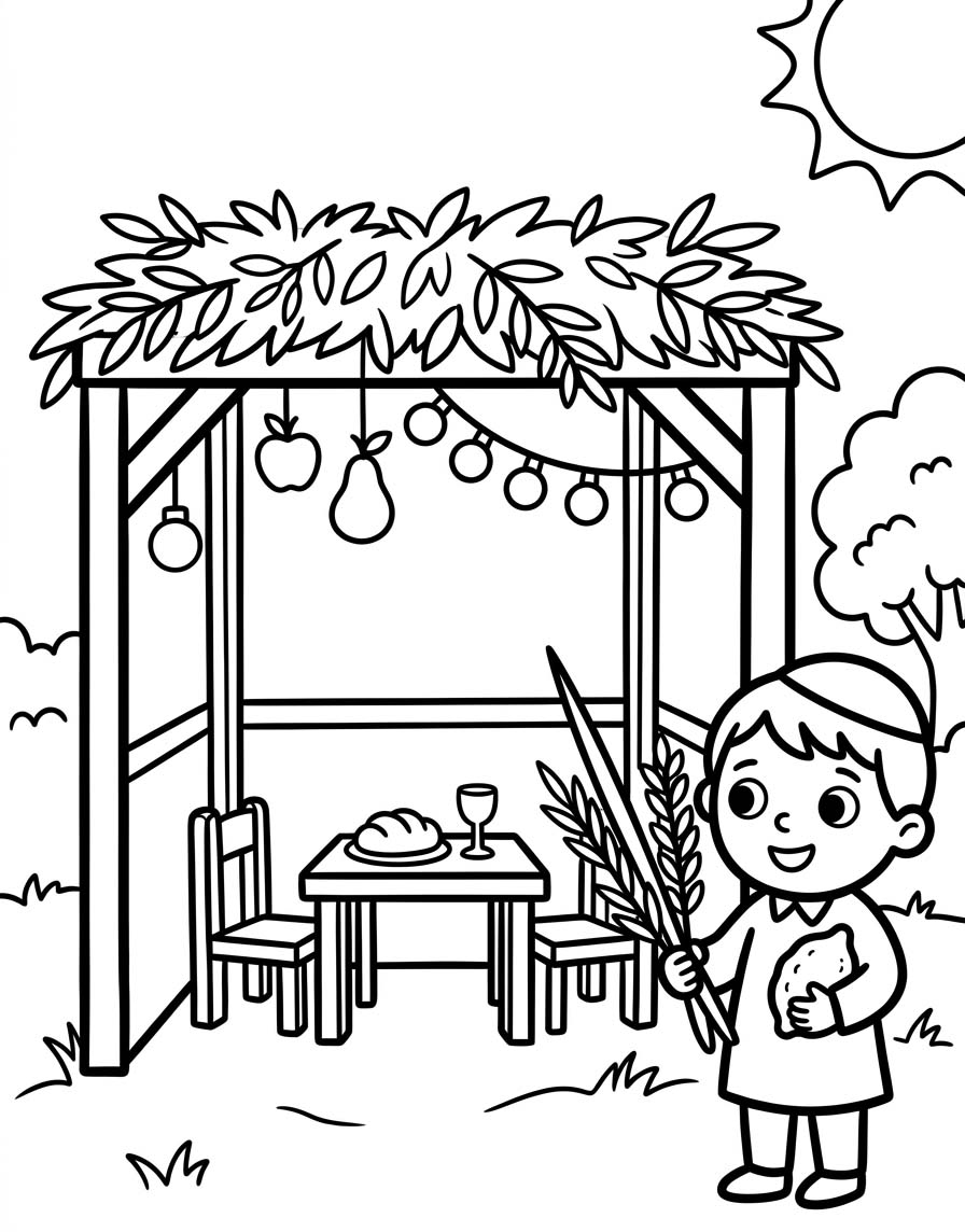 Tekening Soekot afdrukbaar basis