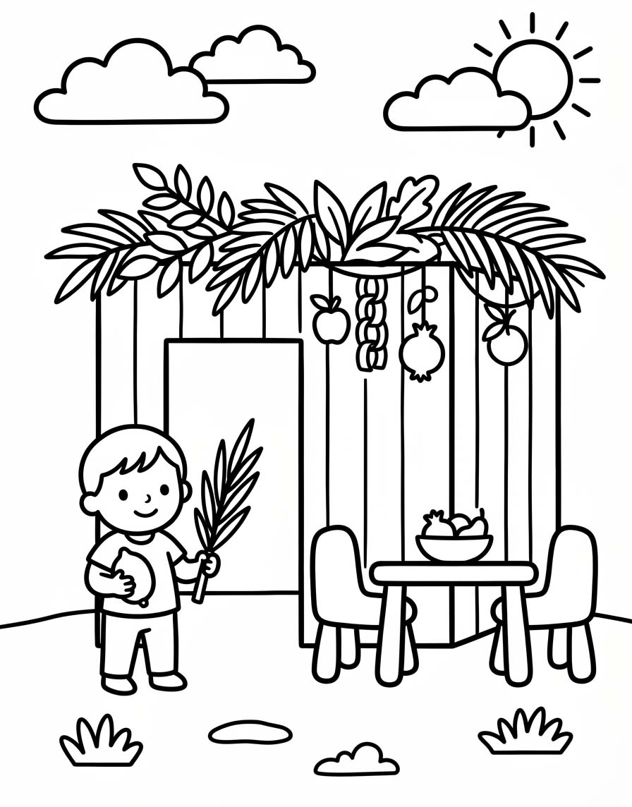 Tekening Soekot afdrukbaar eenvoudig