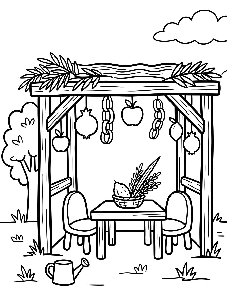 Tekening Soekot afdrukbaar simpel