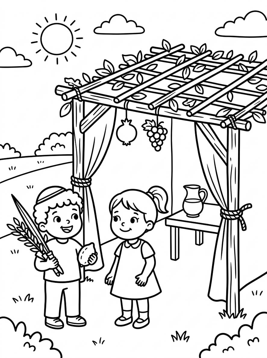Tekening Soekot afdrukbaar voor kinderen