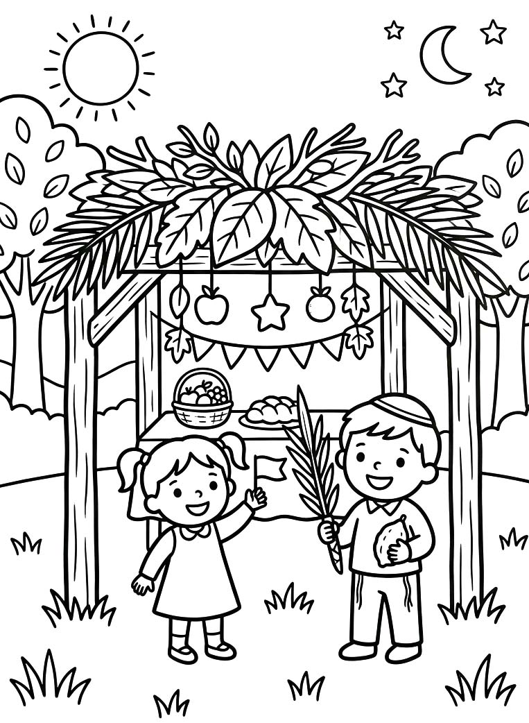 Tekening Soekot gratis afdrukbaar basis
