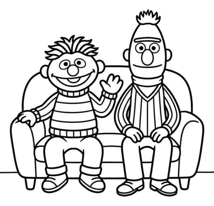 Afbeelding Bert en Ernie afdrukbaar