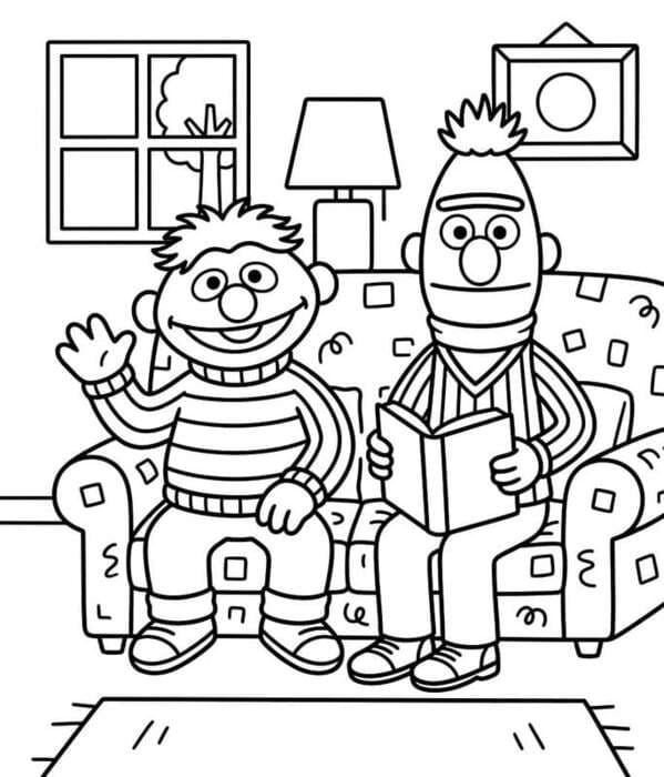 Afbeelding Bert en Ernie printbaar